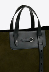Maison Margiela Suede Vertical Tote Bag Khaki SB1WC0024P8610_HB075