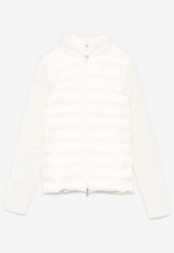 Moncler Padded Wool Zip-Up Cardigan Ecru K20939B00019M1122_034