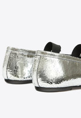 Maison Margiela Tabi Metallic Leather Ballet Flats Silver S39WZ0113P7456_H7730