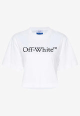 Off-White Logo Bookish Cropped T-shirt White OWAA090C99JER004_0110
