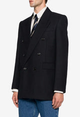 Saint Laurent Wool Double-Breasted Blazer Navy 835102Y5K32_4140