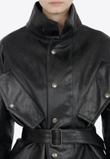 Maison Margiela Laminated Belted Jacket Black S51AM0504M35599_900