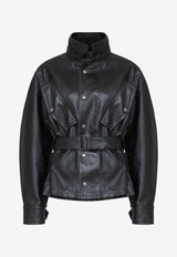 Maison Margiela Laminated Belted Jacket Black S51AM0504M35599_900