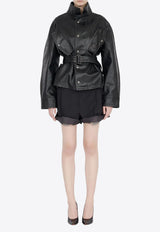 Maison Margiela Laminated Belted Jacket Black S51AM0504M35599_900