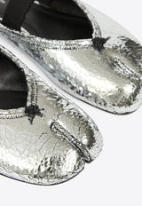 Maison Margiela Tabi Metallic Leather Flat Mules Silver S39WZ0112P7456_H7730