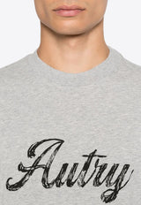 Autry Script Logo Print T-shirt Gray TSPMI5CD_D
