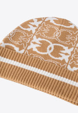 PINKO Jacquard Logo Beanie Beige 105991A2YO_MZ2