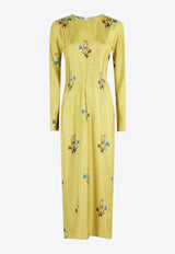 Marni Floral Print Midi Dress Yellow ABMA1444A0UTSG37_TUV42