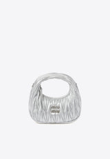 Miu Miu Mini Wander Matelassé Leather Top Handle Bag Silver 5BP078VOOOAN88_F0118