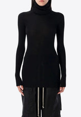 Rick Owens Ribbed Turtleneck Top Black RP02E4614RIBM_09