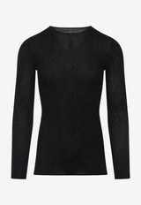 Rick Owens Ribbed Wool Sweater Black RU02E1637RIBM_09