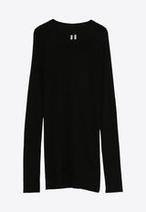 Rick Owens Long-Sleeved Wool T-shirt Black RU02E1250RJR_09
