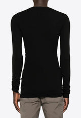 Rick Owens Long-Sleeved Wool T-shirt Black RU02E1250RJR_09