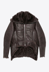 Rick Owens Shearling Zip-Up Exploder Jacket Brown RP02E4722LSHTR_78