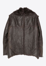 Rick Owens Shearling Zip-Up Exploder Jacket Brown RP02E4722LSHTR_78