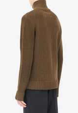 Maison Margiela High-Neck Zip-Up Cardigan Olive SI1HA0013S17781_728F