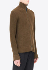 Maison Margiela High-Neck Zip-Up Cardigan Olive SI1HA0013S17781_728F