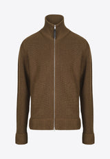 Maison Margiela High-Neck Zip-Up Cardigan Olive SI1HA0013S17781_728F