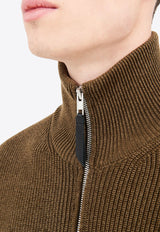 Maison Margiela High-Neck Zip-Up Cardigan Olive SI1HA0013S17781_728F