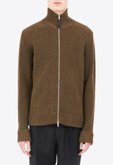 Maison Margiela High-Neck Zip-Up Cardigan Olive SI1HA0013S17781_728F