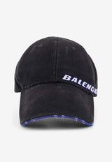 Balenciaga Distressed Logo Baseball Cap Black 854036410B21000_Black_30893729