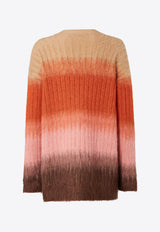 Fendi V-neck Wool-Blend Cardigan Multicolor FZE540AYLTF1TIN_RUST+BLUSH_29849794