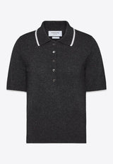 Thom Browne 65 Jersey Intarsia Polo T-shirt Gray FKP127AY2001_025