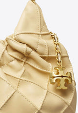 Tory Burch Mini Fleming Leather Hobo Bag Yellow 162451700_Vanilla Soft Serve_29840384
