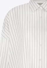 Dries Van Noten Striped Long-Sleeved Shirt White 2520107002021509_Blue_29842537