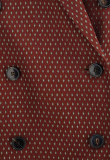 Dries Van Noten Bafya Double-Breasted Patterned Blazer Purple 2520104322350358_Purple_29842858