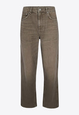 Represent Washed Straight-Leg Jeans Olive MLM10033359_WASHED OLIVE_29839763