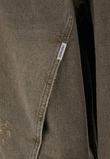 Represent Washed Denim Zip-Up Jacket Olive MLM10033659_WASHED OLIVE_29848372