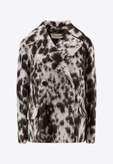 Dries Van Noten Double-Breasted Jacquard Alpaca Wool Blend Coat Brown 2520105402288703_Brown_29843517