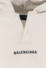 Balenciaga Logo Print Faded Hooded Sweatshirt Beige 827939TTVJ23307_OFF WHITE/BLACK_30005275