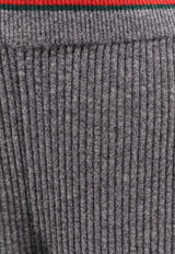 Gucci Ribbed Wool-Blend Pants Gray 835985XKEVL1073_DUSTY DARK GREY/MC_29854326