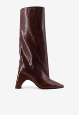 Coperni Bridget 90 Leather Knee-High Boots Brown COPSH03F6064BRW_Brown_35066066