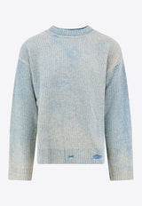 Represent Distressed Reversible Fade-Out Sweater Sky Blue MLM10021708_CLOUD_29841822