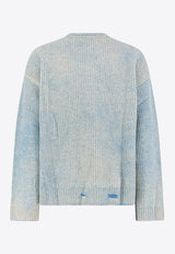 Represent Distressed Reversible Fade-Out Sweater Sky Blue MLM10021708_CLOUD_29841822