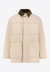 AMI PARIS Padded Denim Jacket Beige UJK834DE0106150_Beige_29843027
