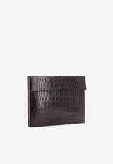 Tom Ford Document Holder in Croc-Embossed Leather Brown H0692LCL439N1B087_Brown_29841355