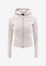 Balenciaga Zip-Up Hooded Logo Sweatshirt Off-white 850427TTVI29012_DIRTY WHITE_30005340