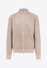 Brunello Cucinelli Zip-Up Cashmere Cardigan Beige M22700506CMG04_NOCCIOLA PANAMA_30005138