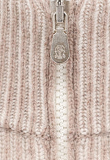 Brunello Cucinelli Zip-Up Cashmere Cardigan Beige M22700506CMG04_NOCCIOLA PANAMA_30005138