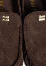 Miu Miu Print Suede Loafers Brown 5D499EF015054_F0003