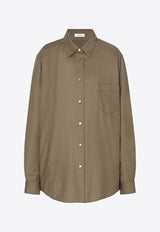 The Row Pino Long-Sleeved Wool Shirt Beige 10275W4084MYB_MILITARY BEIGE_29856075