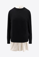 Sacai Layered Mini Shirt Dress Black 2508169004_BLACK×OFF WHITE_29841795