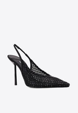 Le Silla Gilda 100 Crystal Mesh Slingback Pumps Black 4189E090BXPPSAS933_Nero jet_35065819