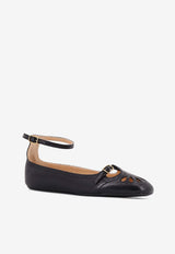 Chloé Misty Cut-Out Leather Ballet Flats Black CH25W14VUN001_Black_38331369