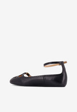 Chloé Misty Cut-Out Leather Ballet Flats Black CH25W14VUN001_Black_38331369