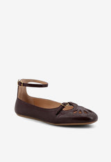 Chloé Misty Cut-Out Leather Ballet Flats Brown CH25W14VUN56D_BURNT_38331196